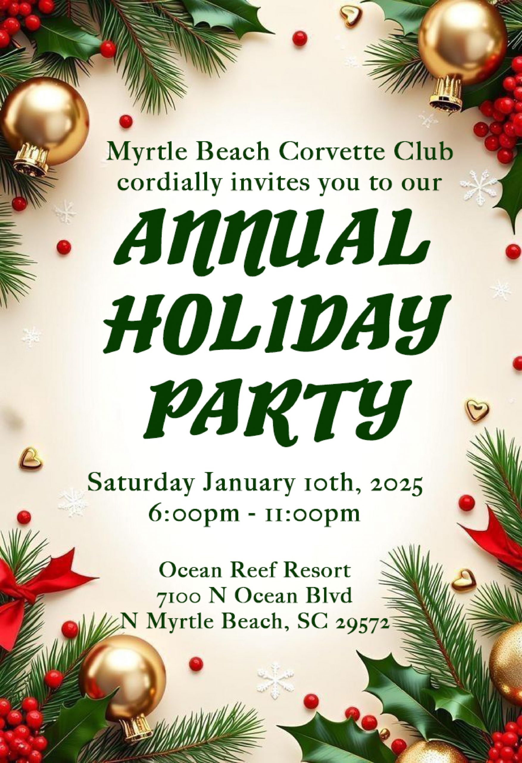 Annual Holiday Party January 10th, 2026