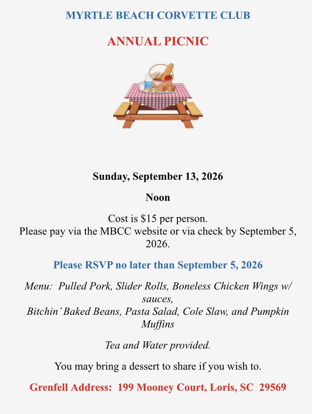 Summer Picnic - Sunday September 13th - 12:00 Noon - Image 2